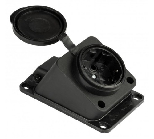 Розетка настенная с защитной крышкой каучуковая наклонная 230В 2P+PE 16A IP44 EKF PROximaRPS-019-16-230-44EKF