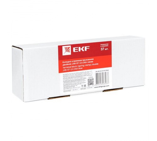 Колодка клеммная пружинная двойная JXB-ST-2.5 26А синяя EKF  plc-jxb-st-2.5-4-2-blue  EKF