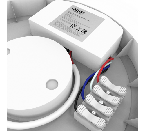 Светильник светодиодный  Elementary IP54 D205x65 18W 1620lm 6500K 185-265V ЖКХ круг c БАП 1час 1/20  126411318A  Gauss