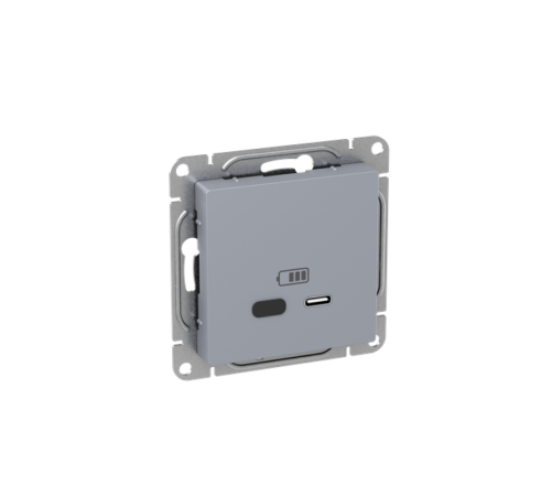 Механизм розетки USB-С, быстрая, алюминий Эпика EKF  UP1-SOA-USBCF  EKF