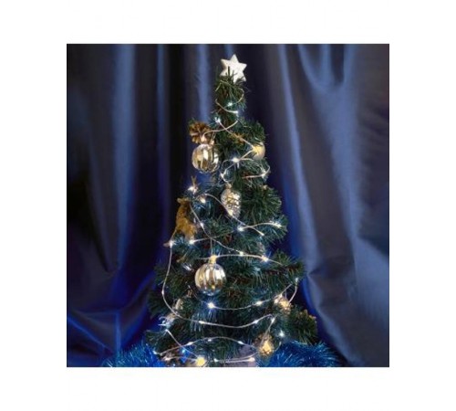 Гирлянда линейная Роса (на плоском проводе) 220V, 100 LED 10м, 2700К, IP 20,  прозрачный шнур 3м, CL578  48619  FERON