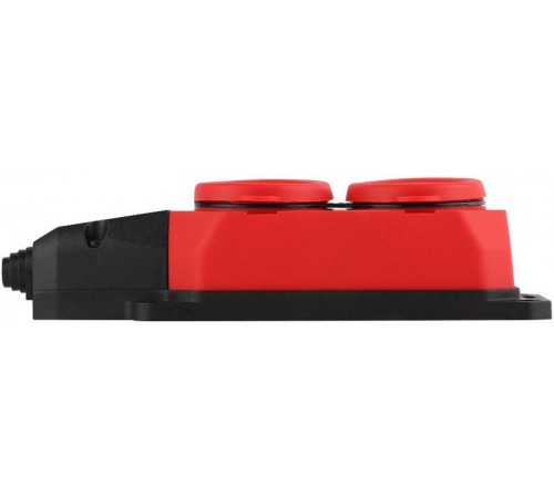 K-2e-RED-IP44 ЭРА Колодка каучуковая с/з 2гн 16A IP44 красная  Б0044551  ЭРА