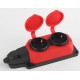 K-2e-RED-IP44 ЭРА Колодка каучуковая с/з 2гн 16A IP44 красная  Б0044551  ЭРА