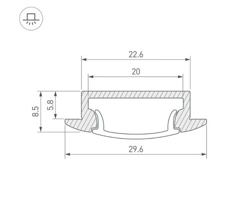 Профиль с экраном ALU-WIDE-F-H8-2000 ANOD+FROST  014860  Arlight