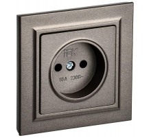 BRITE Розетка без заземления без шторок10А в сборе РСР10-1-0-БрТБ темная бронза  BR-R10-10-K45-F  IEK