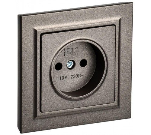 BRITE Розетка без заземления без шторок10А в сборе РСР10-1-0-БрТБ темная бронза  BR-R10-10-K45-F  IEK