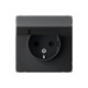 ArtGallery Карбон Розетка с заземлением, со шторками, с крышкой, 16А, IP20, механизм  GAL001046  SE