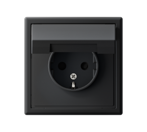 ArtGallery Карбон Розетка с заземлением, со шторками, с крышкой, 16А, IP20, механизм  GAL001046  SE