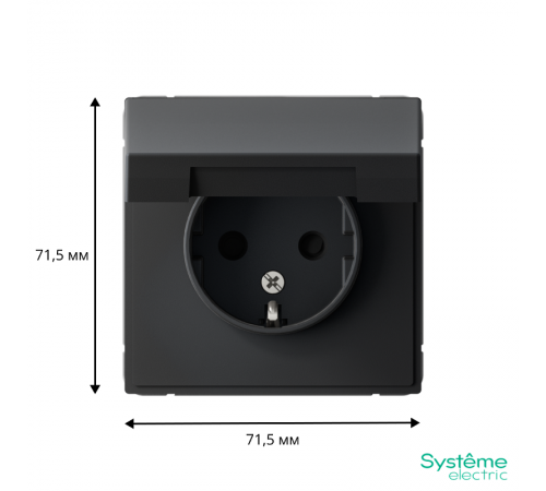 ArtGallery Карбон Розетка с заземлением, со шторками, с крышкой, 16А, IP20, механизм  GAL001046  SE