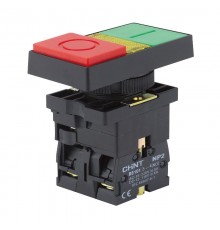 Двойная кнопка NP2-EW8465 черный корпус, 1НО+1НЗ, AC/DC220В (LED), IP40 (R)  575344  CHINT