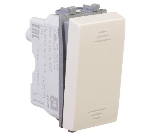 Переключатель "Ванильная дымка", "Avanti", 16A, 1 мод.  4405111  DKC