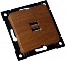 РС-USB-420-05 Розетка "Мастер" USB, С/У, механизм, цвет дуб  РС-USB-420-05  HEGEL