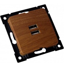 РС-USB-420-05 Розетка "Мастер" USB, С/У, механизм, цвет дуб  РС-USB-420-05  HEGEL