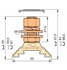 Клемма HD185/36.F12.31.1 1шпилька  1SNA295405R2700  TE