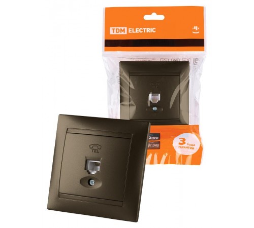 Розетка телефонная RJ11 бронза "Лама"  SQ1815-0715  TDM