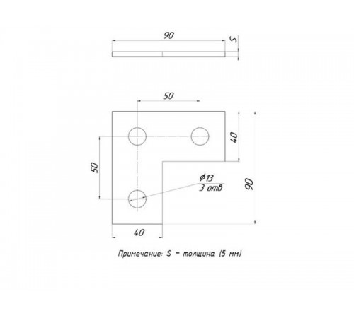 STRUT-пластина L-образная 3 отверстия   stpl3  EKF