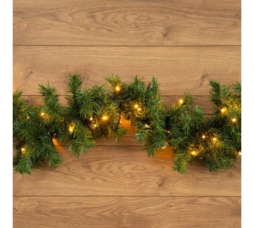 Еловый шлейф искусственный 2,7 м теплое белое свечение 80 LED  307-116  NEON-NIGHT