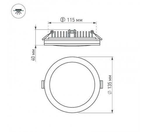 Светодиодная панель LTD-135SOL-20W Warm White  020712  Arlight