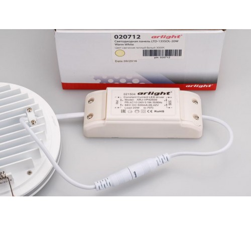 Светодиодная панель LTD-135SOL-20W Warm White  020712  Arlight