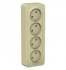 Blanca Бежевый О/У с изолирующей пластиной Розетка 4-ая без заземл. без шторок 16А, 250В  BLNRA000417  SE