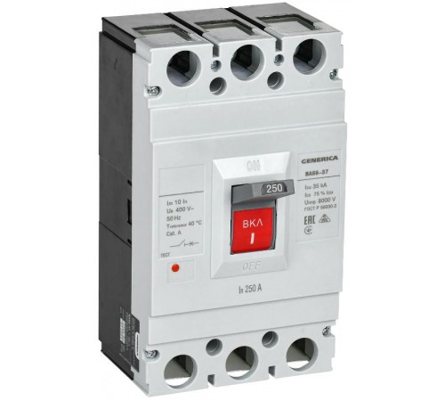 Выключатель автоматический ВА66-37 3Р 250А 35кА  SAV40-3-0250-G  GENERICA