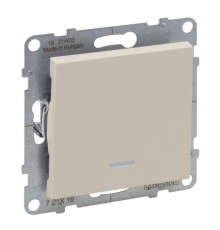 SUNO Переключатель 10АХ 250В с подсветкой. Безвинтовые зажимы. Цвет "Слоновая кость"  721216  Legrand