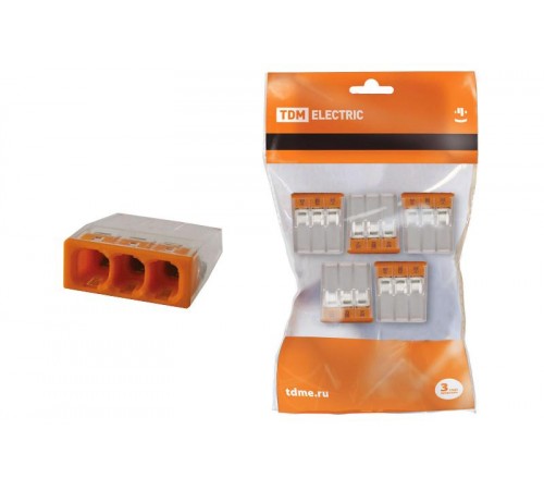 Строительно-монтажная клемма КБМ-2273-233 (2,5мм2) с пастой (5 шт/упак)  SQ0517-0122  TDM