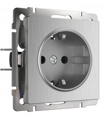 Розетка с заземлением Werkel cеребряный рифленый W1171009  a051368 Werkel