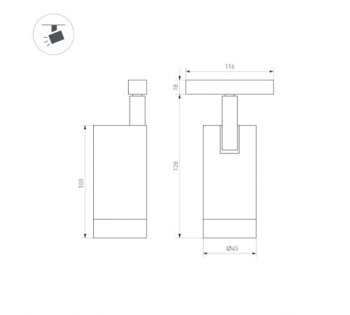 Светильник MAG-ORIENT-SPOT-R45-12W Day4000 (BK, 24 deg, 48V, DALI) (Arlight, IP20 Металл, 3 года)  033625  Arlight