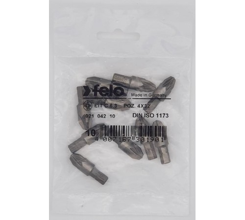 Бита крестовая серия Industrial PZ 4X32, 10 шт  02104210  Felo