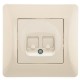 Ugra Розетка телефонная RJ12, двойная, СУ, беж  С11Т2-003  GUSI Electric