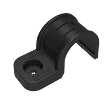 Крепеж-скоба пластиковая односторонняя для прямого монтажа атмосферостойкая черная в гофроящике d25 мм (450шт/кор)  PR13.02549  Промрукав