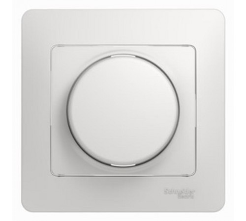 Glossa Белый Светорегулятор (диммер) поворотный, 300Вт (в сборе с рамкой)  GSL000134  SE