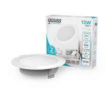 Светильник  Elementary Downlight круг 10W 780lm 4000K 170-260V IP20 120*26 монтаж 90-110мм белый LED 1/100  997420209  Gauss
