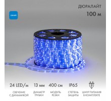 Дюралайт LED, свечение с динамикой (3W) - синий, 24 LED/м, бухта 100м  121-323-4  NEON-NIGHT