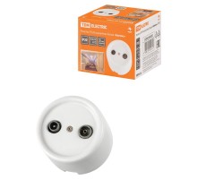 Розетка TV+R оконечная белая "Болонь"  SQ1820-0055  TDM