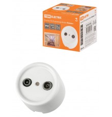 Розетка TV+R оконечная белая "Болонь"  SQ1820-0055  TDM