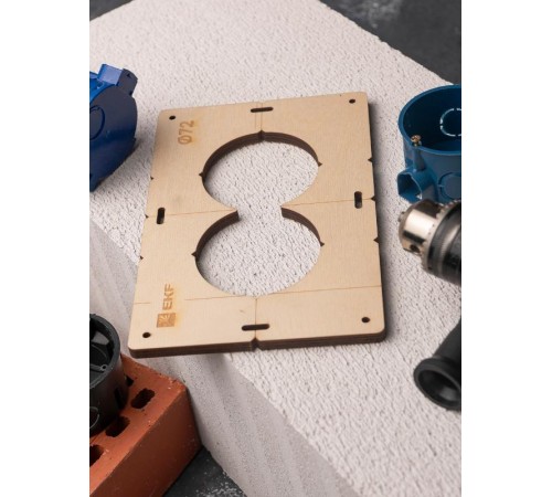 Шаблон для подрозетников c 2 отв. диам. 72 мм EKF Expert  sh-d72-2  EKF