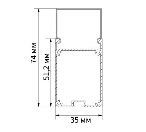 Профиль алюминиевый накладной, серебро, CAB266 с матовым экраном, 2 заглушками, 4 крепежами в комплекте  10377  FERON