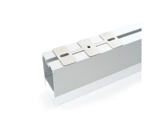 Профиль алюминиевый накладной, серебро, CAB266 с матовым экраном, 2 заглушками, 4 крепежами в комплекте  10377  FERON