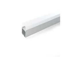 Профиль алюминиевый накладной, серебро, CAB266 с матовым экраном, 2 заглушками, 4 крепежами в комплекте  10377  FERON