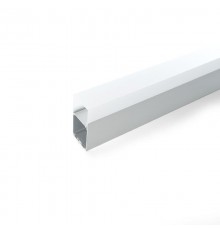 Профиль алюминиевый накладной, серебро, CAB266 с матовым экраном, 2 заглушками, 4 крепежами в комплекте  10377  FERON