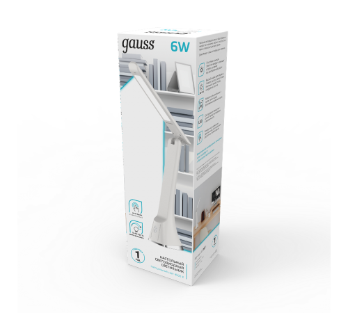 Светильник настольный GTL203 6W 380lm 4000K 170-265V белый диммируемый LED 1/20  GT2031  Gauss
