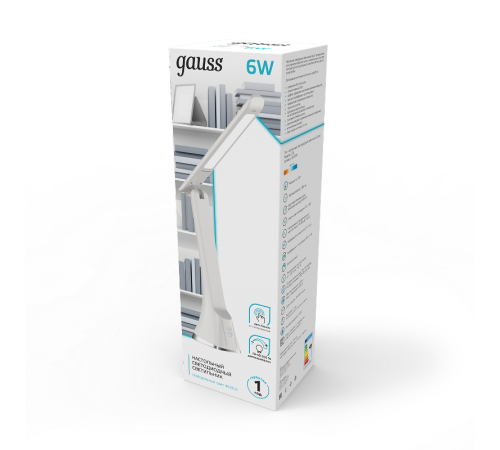 Светильник настольный GTL203 6W 380lm 4000K 170-265V белый диммируемый LED 1/20  GT2031  Gauss