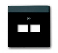 Плата центральная (накладка) для 2-постовой телекоммуникационной розетки , серияsolo/future, цвет чёрный бархат  1710-0-3911   2CKA001710A3911  ABB