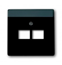 Плата центральная (накладка) для 2-постовой телекоммуникационной розетки , серияsolo/future, цвет чёрный бархат  1710-0-3911   2CKA001710A3911  ABB