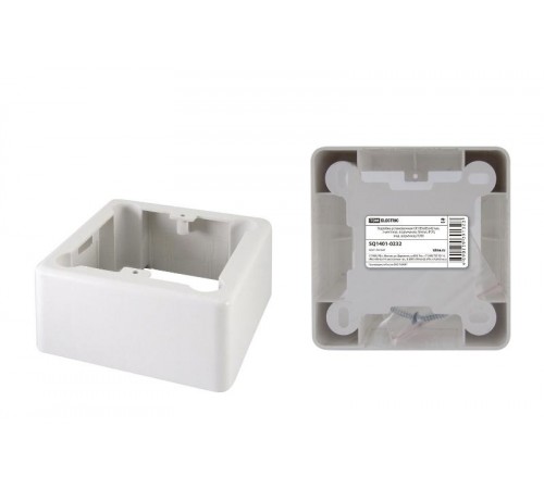 Коробка установочная о/п 85х85х42 мм, 1-местная, подъемная, белая, IP20, инд. штрихкод  SQ1401-0232  TDM