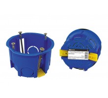 Коробка установочная СП D68х45мм, саморезы, пл. лапки, синяя, IP20, инд. штрихкод,  SQ1403-0901  TDM