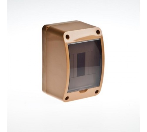 Щиток тусо о/п на 4 мод. с вертикальной дверцей. 140х90х85мм (коричневый)  68304К  Рувинил