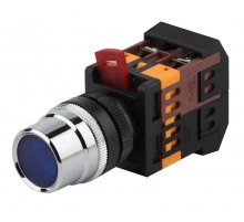 Кнопка управления  ABLF-22 синий d22мм неон/240В1з+1р (10/400/3200)  Б0045651  ЭРА